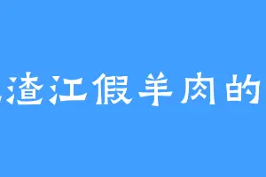 爱吃渣江假羊肉的杨虚