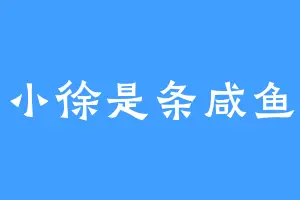 小徐是条咸鱼