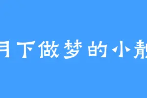 月下做梦的小靓