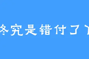 终究是错付了丫