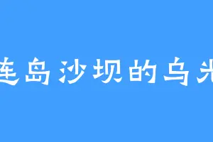 连岛沙坝的乌光