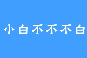 小白不不不白