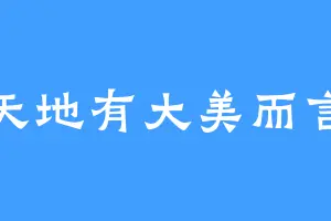 天地有大美而言
