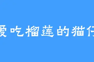 爱吃榴莲的猫仔