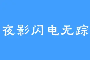 夜影闪电无踪