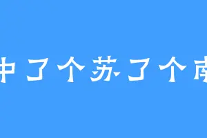 中了个苏了个南